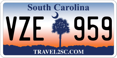SC license plate VZE959