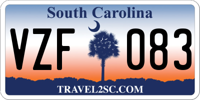 SC license plate VZF083