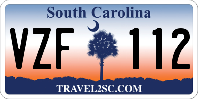 SC license plate VZF112