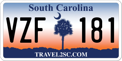SC license plate VZF181