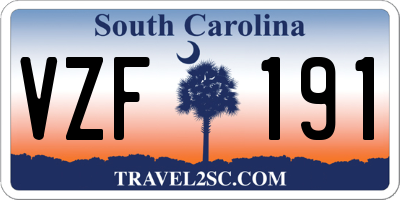 SC license plate VZF191