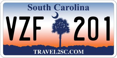 SC license plate VZF201