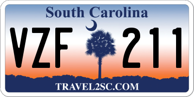 SC license plate VZF211