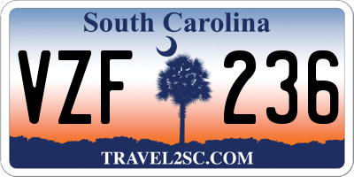 SC license plate VZF236