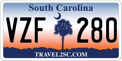 SC license plate VZF280