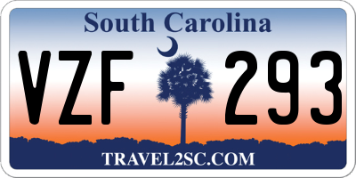 SC license plate VZF293