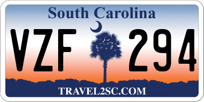 SC license plate VZF294