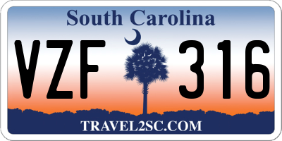 SC license plate VZF316