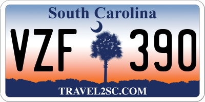 SC license plate VZF390