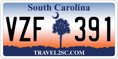 SC license plate VZF391