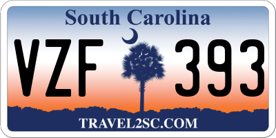 SC license plate VZF393