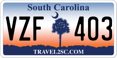 SC license plate VZF403