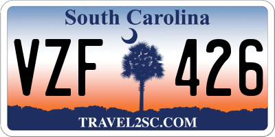 SC license plate VZF426
