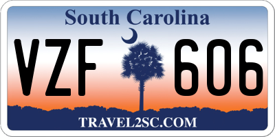 SC license plate VZF606