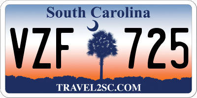 SC license plate VZF725