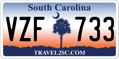 SC license plate VZF733