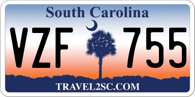 SC license plate VZF755