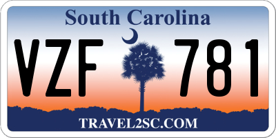 SC license plate VZF781