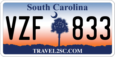 SC license plate VZF833
