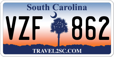 SC license plate VZF862