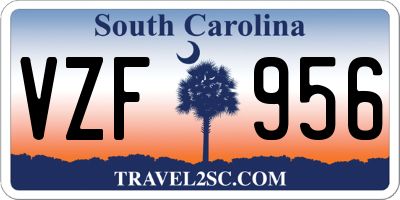 SC license plate VZF956