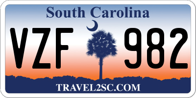 SC license plate VZF982