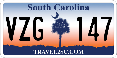 SC license plate VZG147
