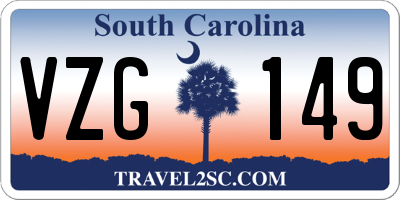 SC license plate VZG149