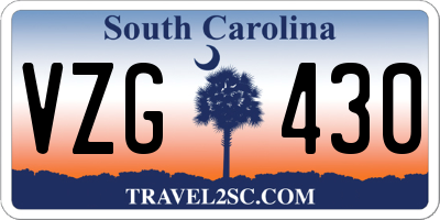 SC license plate VZG430