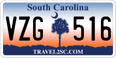 SC license plate VZG516