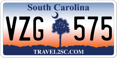 SC license plate VZG575