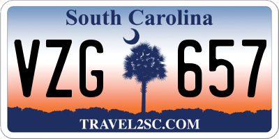 SC license plate VZG657