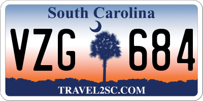 SC license plate VZG684