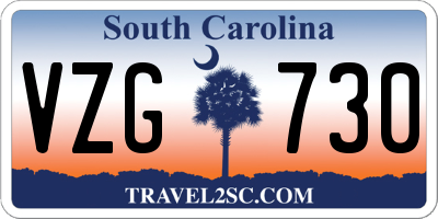 SC license plate VZG730