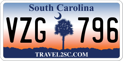 SC license plate VZG796