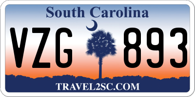 SC license plate VZG893