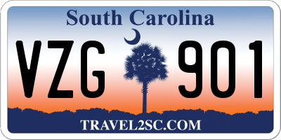 SC license plate VZG901