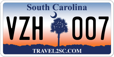 SC license plate VZH007