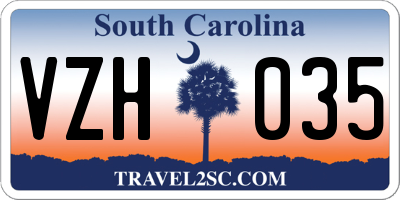 SC license plate VZH035