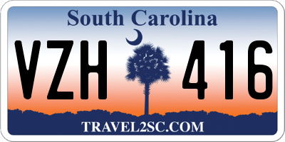 SC license plate VZH416
