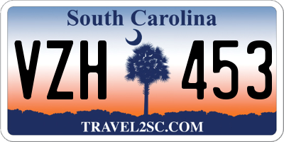 SC license plate VZH453