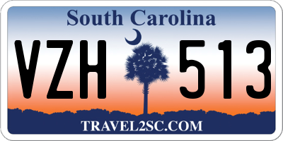 SC license plate VZH513
