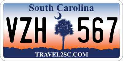 SC license plate VZH567