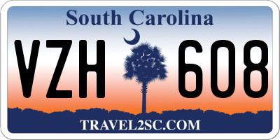 SC license plate VZH608