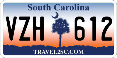 SC license plate VZH612