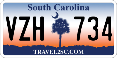 SC license plate VZH734