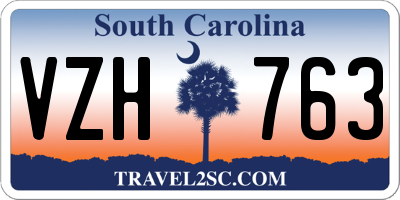 SC license plate VZH763