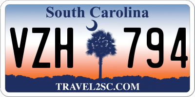 SC license plate VZH794