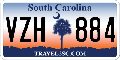 SC license plate VZH884