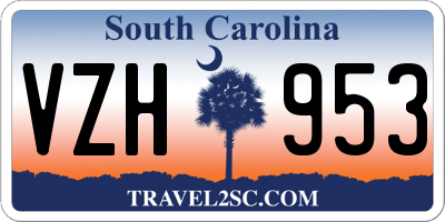 SC license plate VZH953